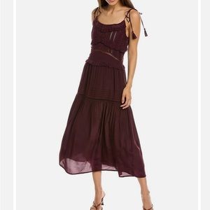 NWOT Sea New York Poppy Pintuck Layered Viscose Midi Dress